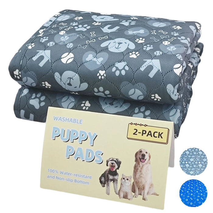 2-Pack Reusable Dog Pads – Waterproof, Washable Puppy Training Pads, Non-Slip, Super Absorbent Pet Pads for Small, Medium & Large Dogs