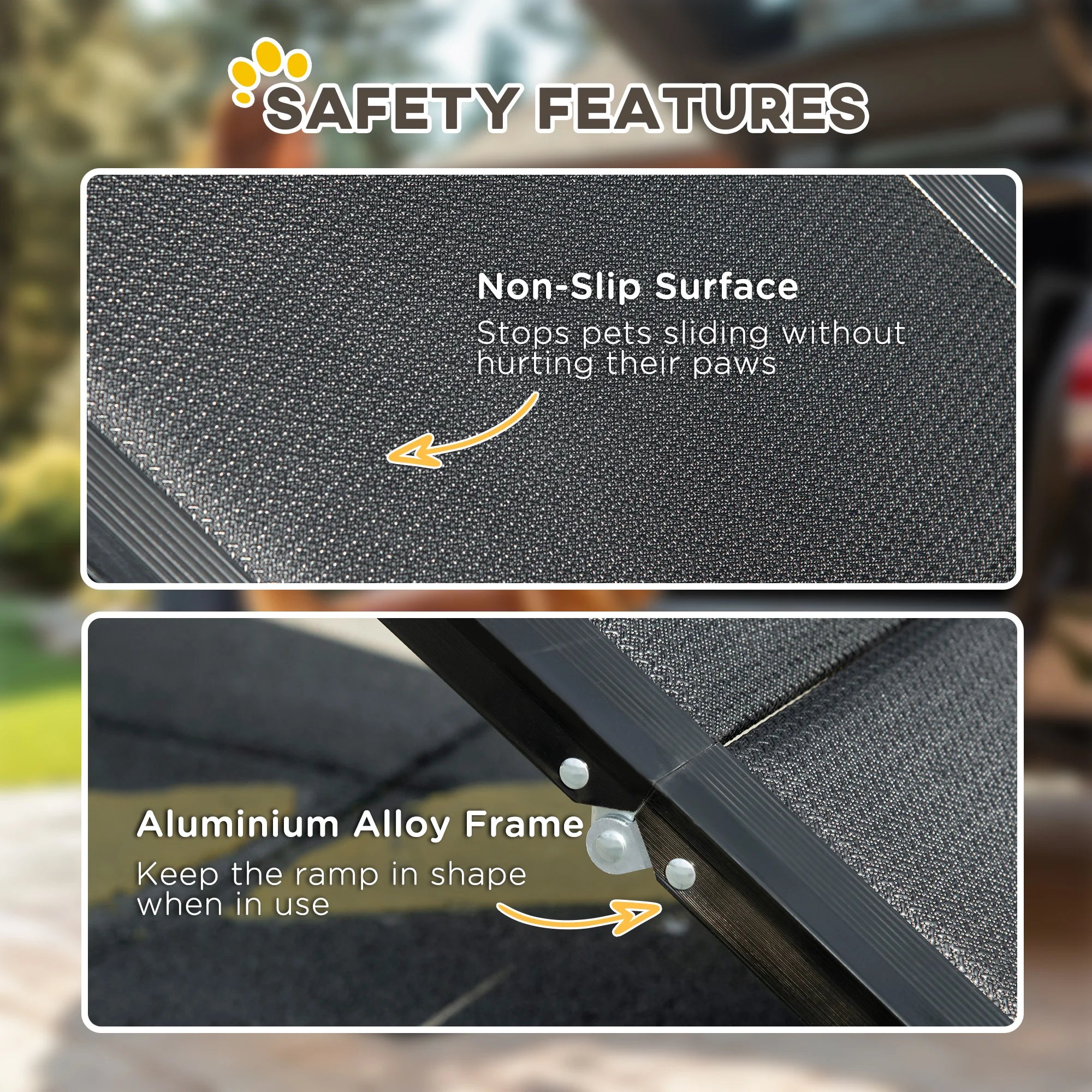 Folding Dog Car Ramp for Medium to Large Dogs – Portable, Non-Slip, Lightweight Pet Ramp for Cars & SUVs