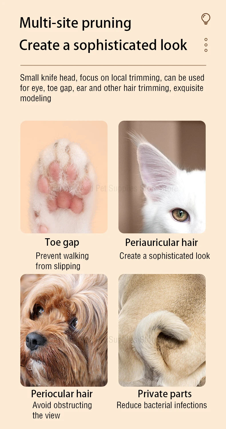 Pet Grooming Clippers with LED Light – Dog Paw Trimmer, Waterproof Design, Quiet Motor & LED Display for Precision