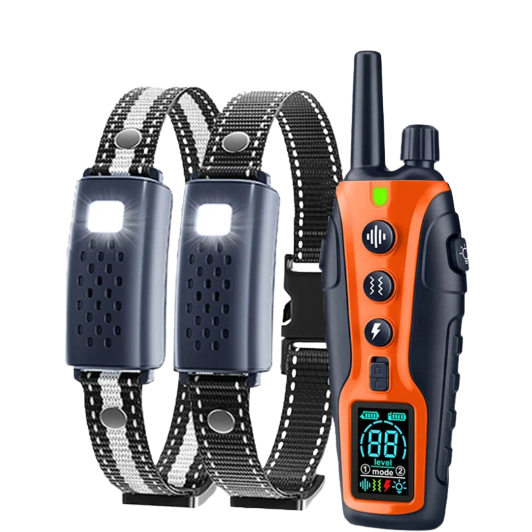 Smart Dog Training Collar with Remote – Long Range, Anti-Bark, Beep, Vibration, Shock & Light Modes | Waterproof & Rechargeable!