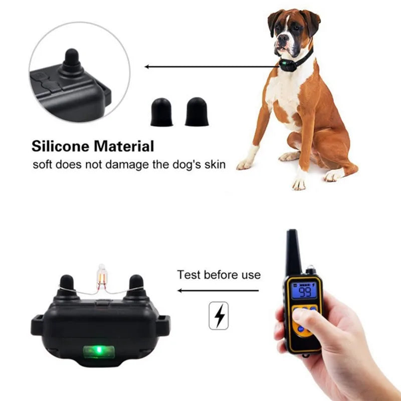 Waterproof Remote-Controlled Electric Dog Training Collar for All Dogs