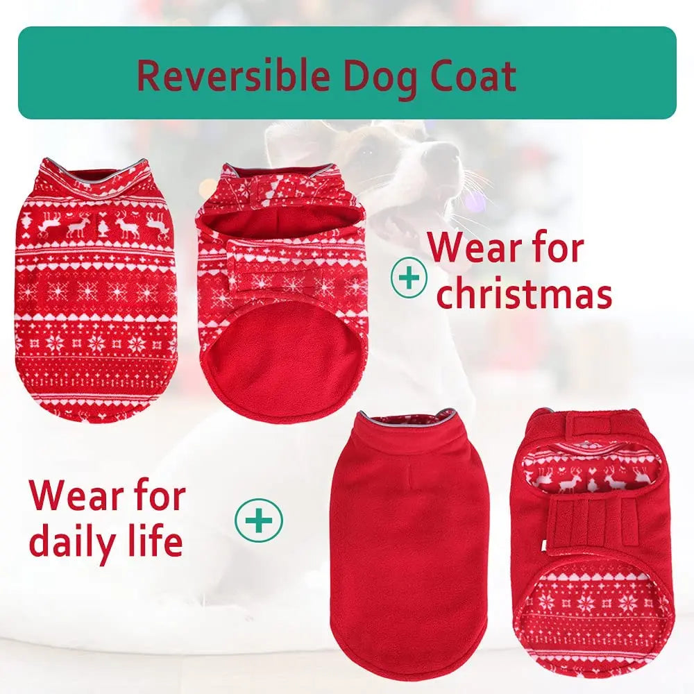 Reversible Christmas Dog Vest - Cosy Winter Warmth for Your Pet!