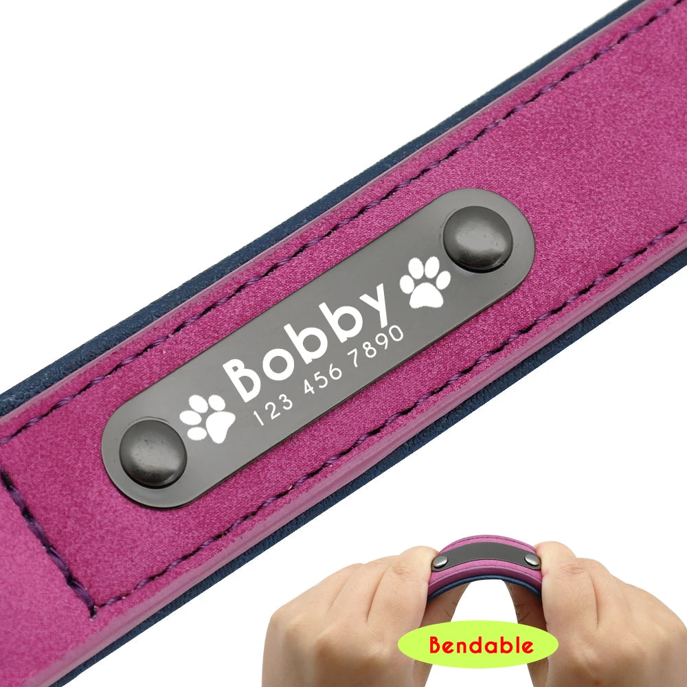 Personalized Soft Leather Dog Collar