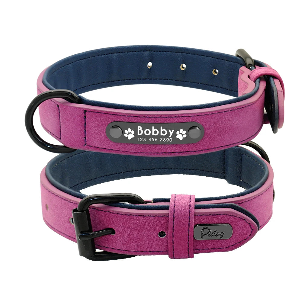 Personalized Soft Leather Dog Collar