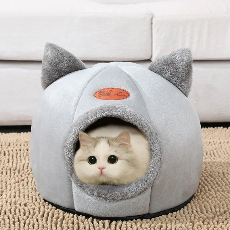 Winter Cozy Cat Bed Cave - Indoor Tent