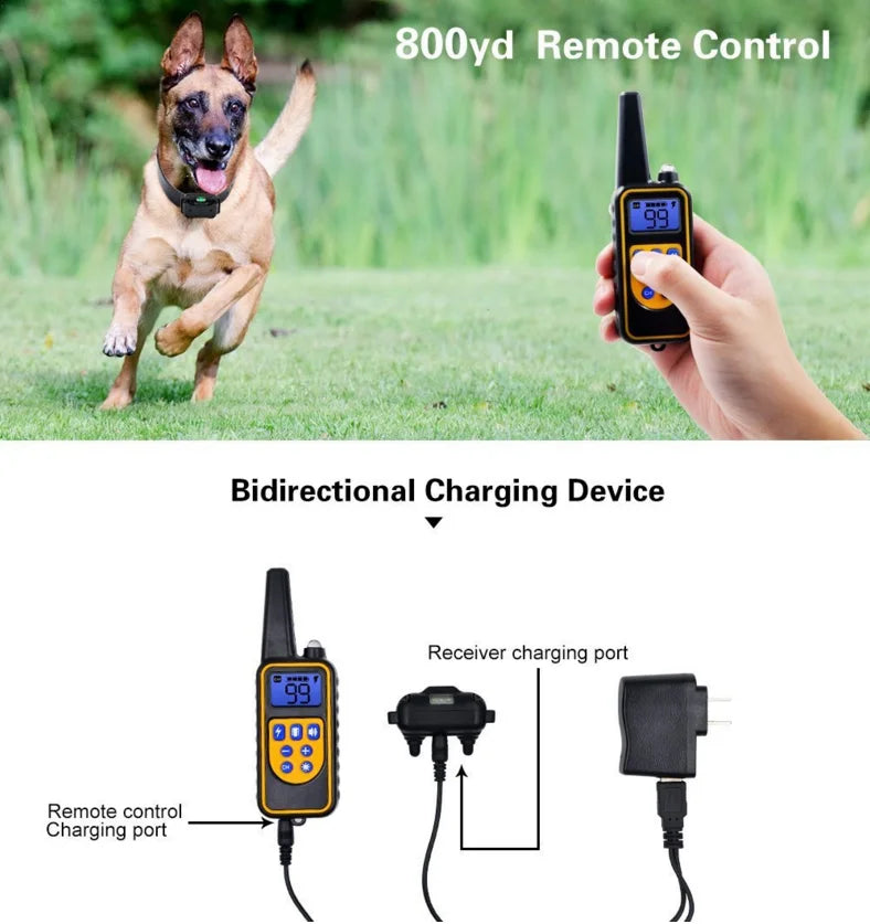 Waterproof Remote-Controlled Electric Dog Training Collar for All Dogs