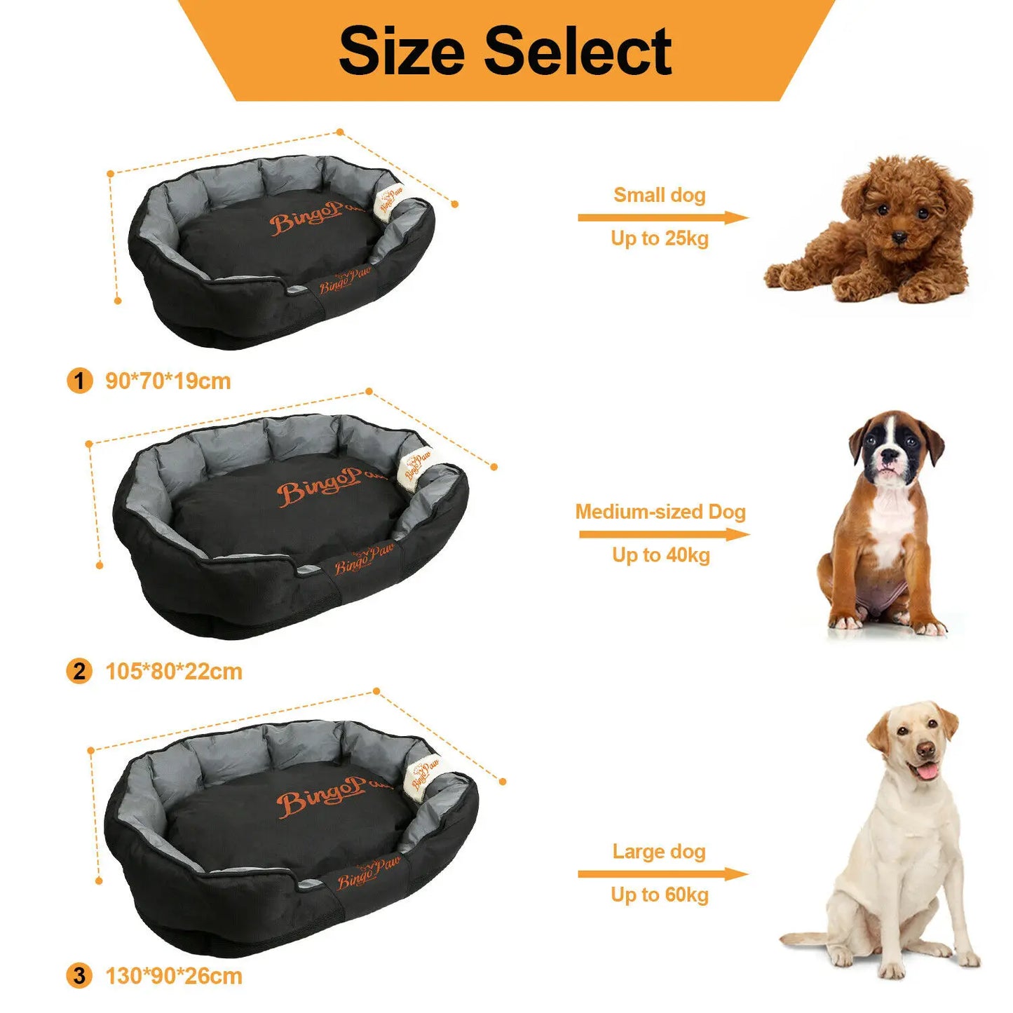 Waterproof Calming Dog Bed for All Seasons - Pet Sofa & Kennel Cushion with Removable Oxford Cover, Sizes L to XXL