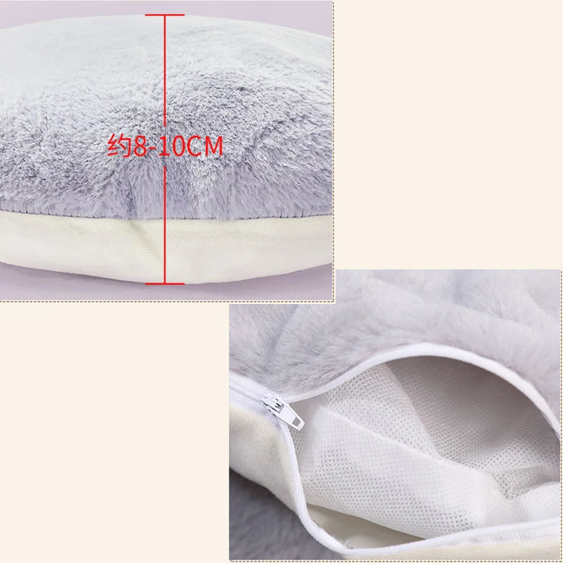 Pet Bed Pillow with Removable Inner Cushion & Machine-Washable Zip-Off Cover – Easy-Clean, Durable Design