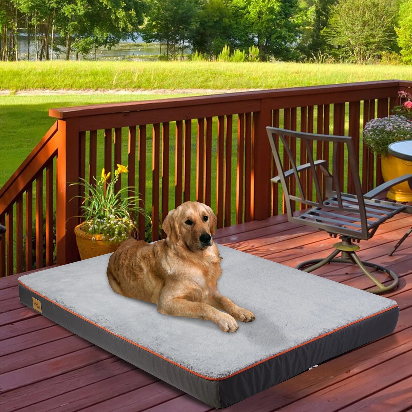 Orthopedic Memory Foam Dog Bed - Waterproof, Washable Cover, Non-skid Bottom, Joint Relief for Pets