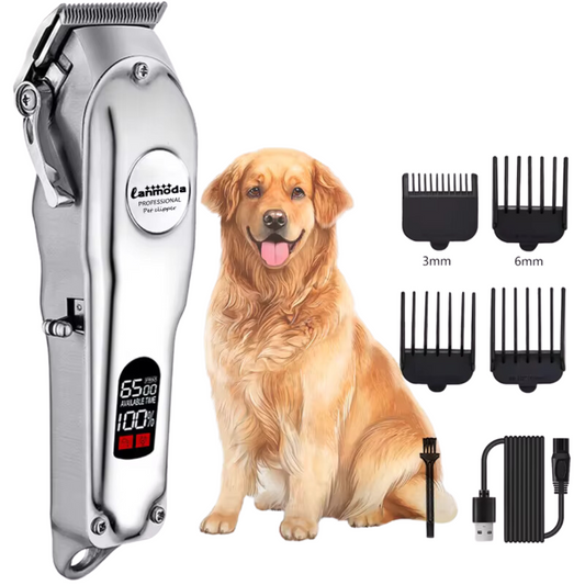 All-Metal Professional Rechargeable Pet Trimmer | Pro Dog & Cat Grooming Clipper for Precision Haircuts