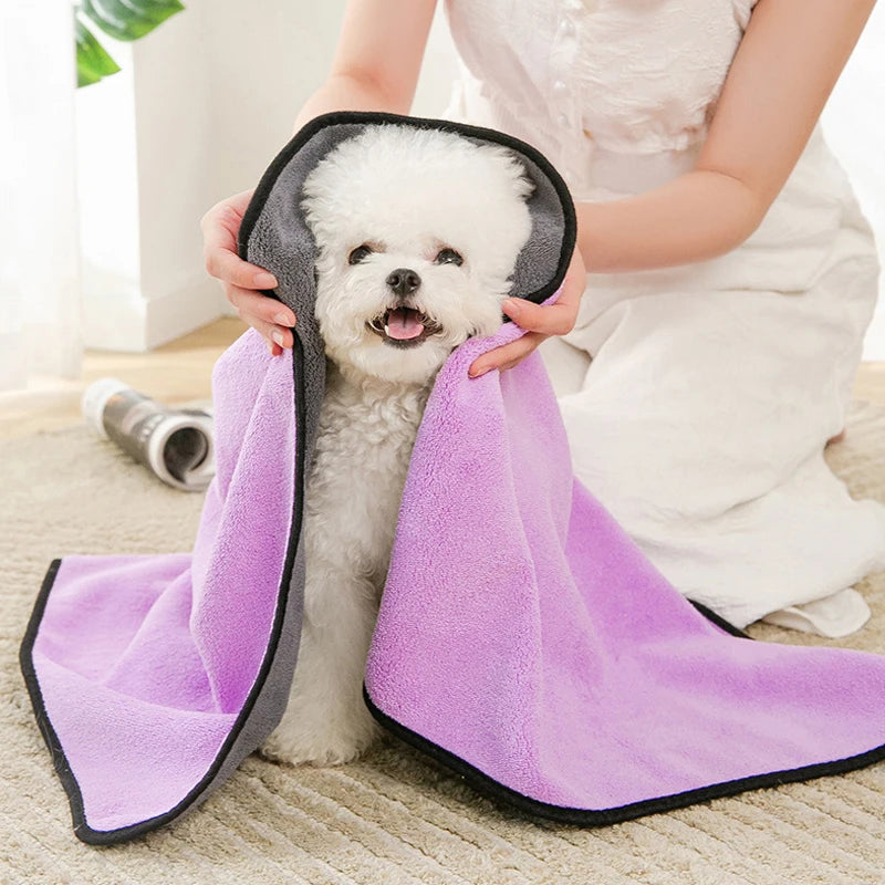 Quick Dry Pet Towel: Soft and Absorbent Bathrobe for Dogs and Cats