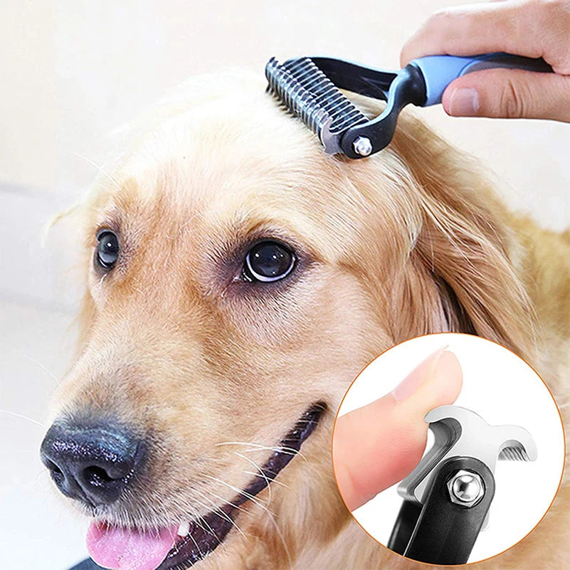 Pet Deshedding Brush: Grooming Tool for Dogs and Cats