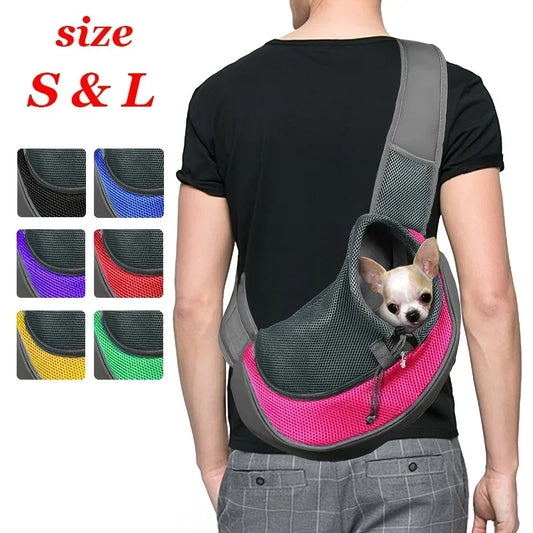 Breathable Mesh Dog Sling Carrier - The Ultimate Crossbody Bag for Travel, Hiking, and Camping