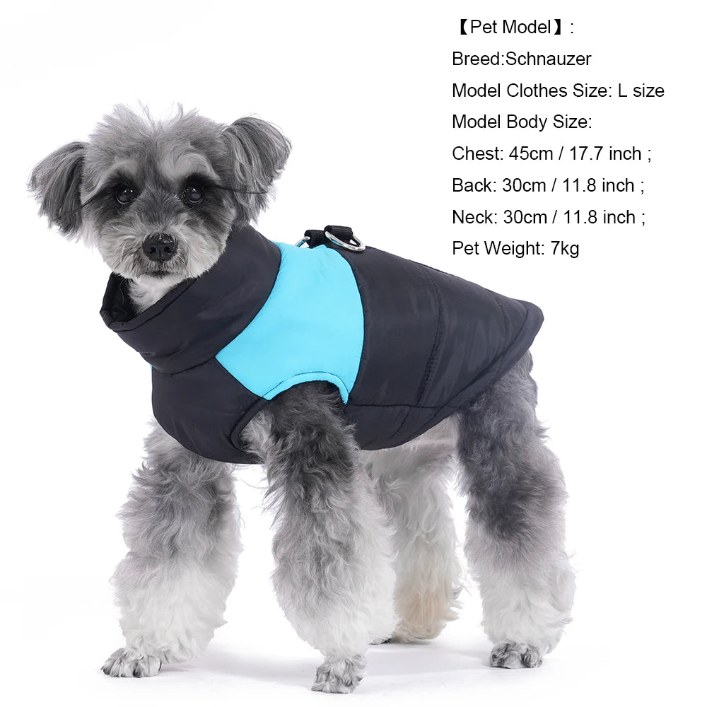 Cosy Waterproof Dog Jacket with D-Ring – Ideal for Autumn & Winter