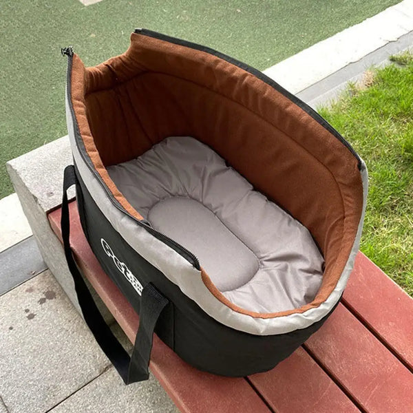Pet in carrier travel bag