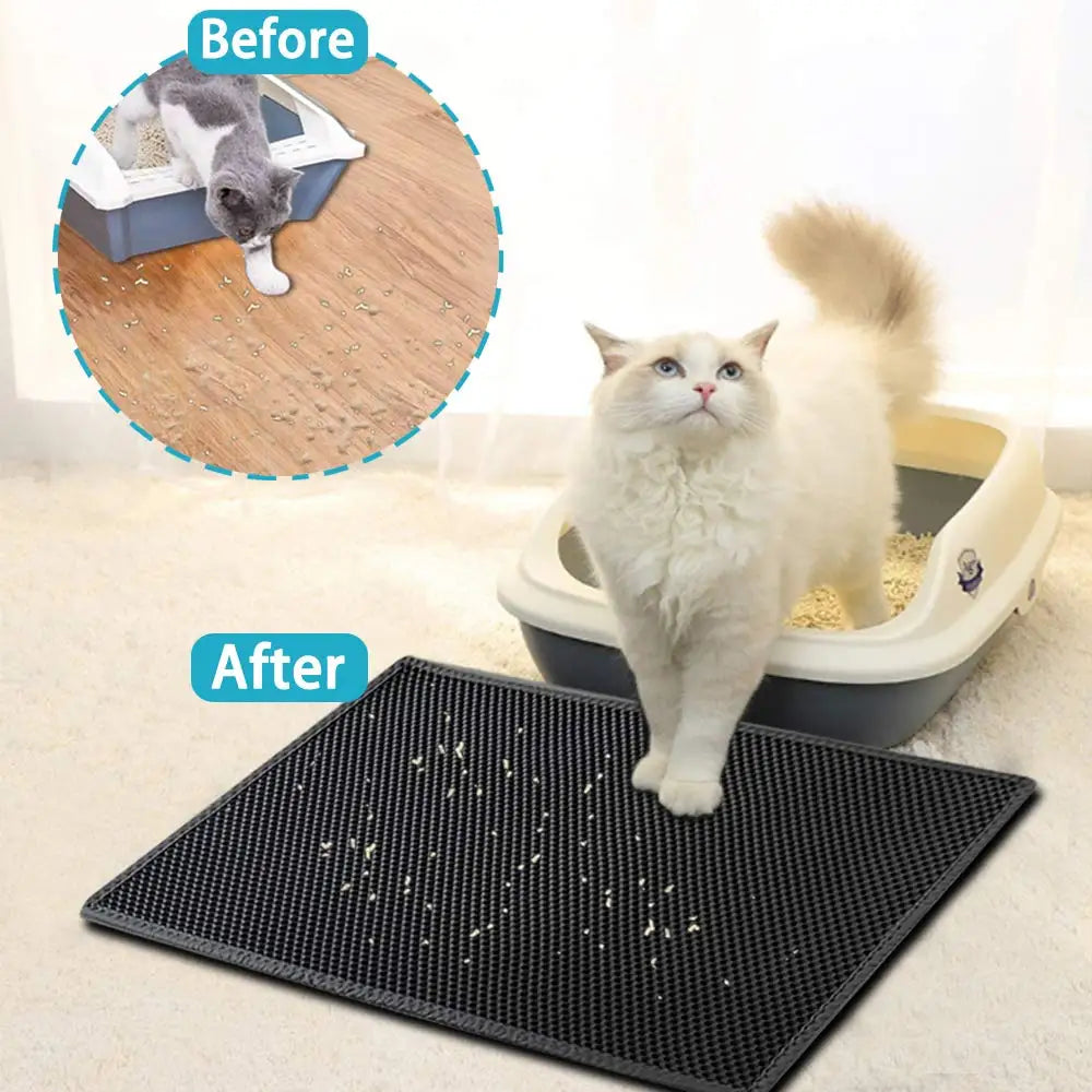 Double Layer Waterproof Cat Litter Mat: Non-Slip, Washable