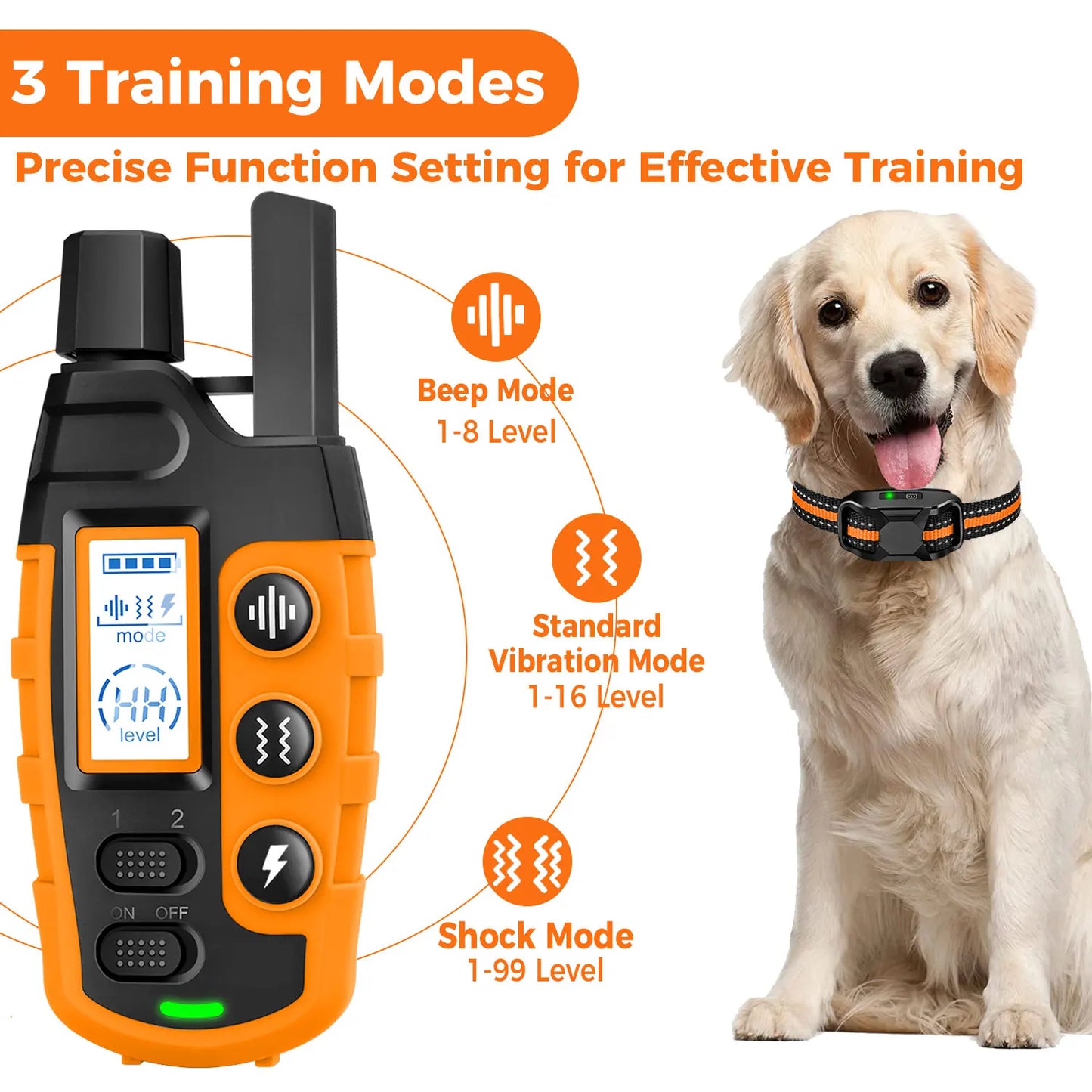 Electric Dog Training Collar – Waterproof & Rechargeable with Remote Control