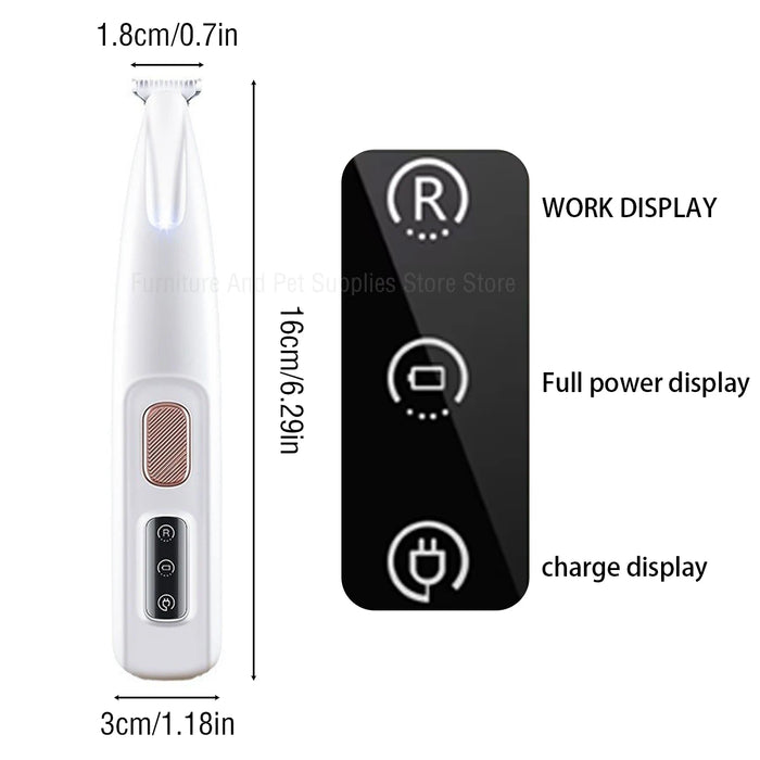 Pet Grooming Clippers with LED Light – Dog Paw Trimmer, Waterproof Design, Quiet Motor & LED Display for Precision