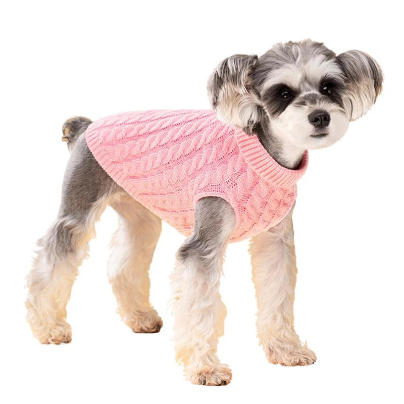 Warm Turtleneck Dog Sweater for Small Dogs – Autumn & Winter Puppy Clothes for Chihuahua, Pug, Schnauzer & More