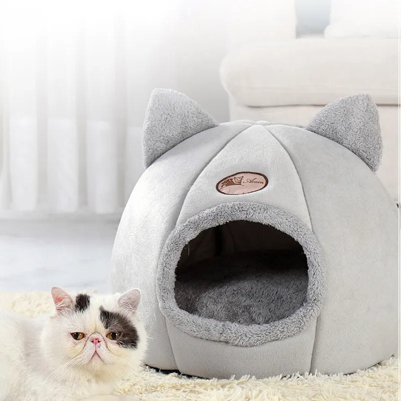 Winter Cozy Cat Bed Cave - Indoor Tent