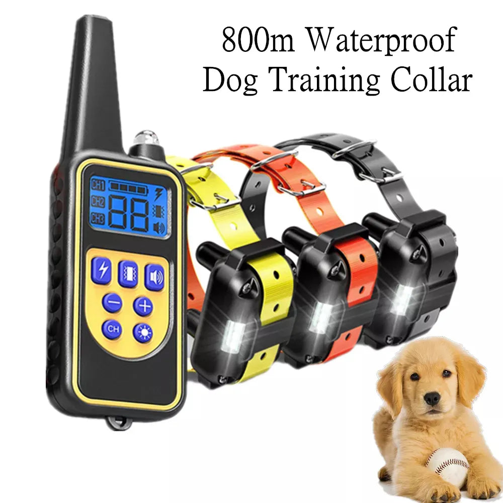 Waterproof Remote-Controlled Electric Dog Training Collar for All Dogs