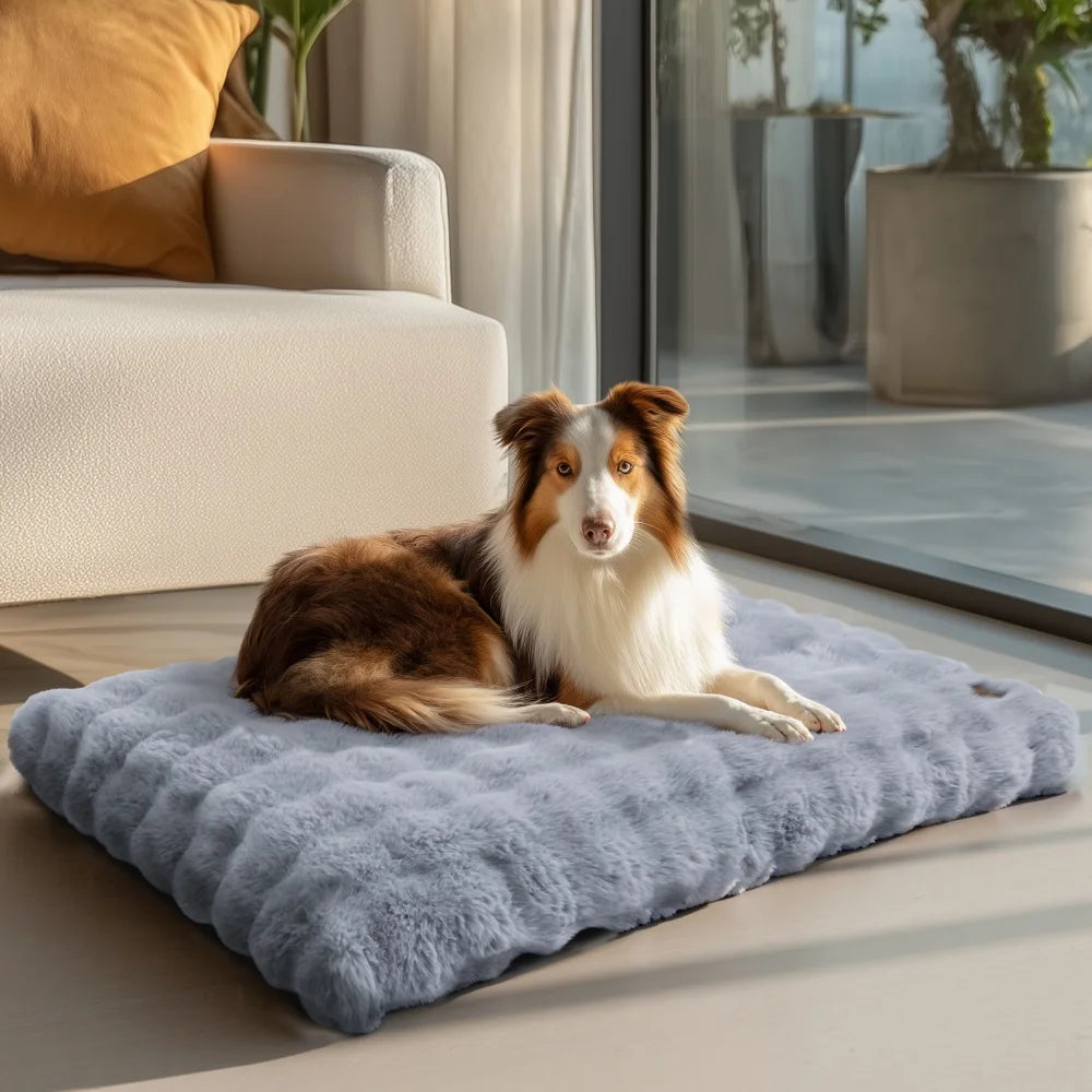Ultra Plush Dog Bed – Soft Washable Pet Cushion & Crate Mattress for Puppies and Large Dogs