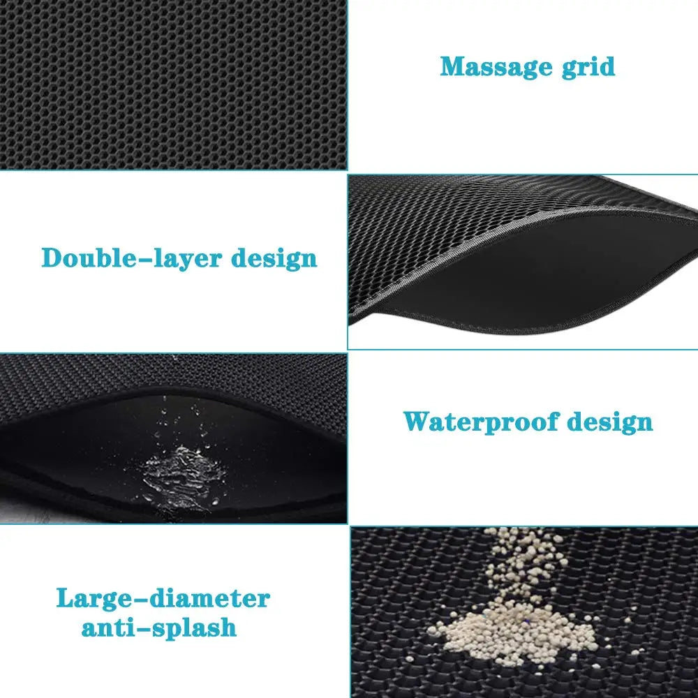 Double Layer Waterproof Cat Litter Mat: Non-Slip, Washable