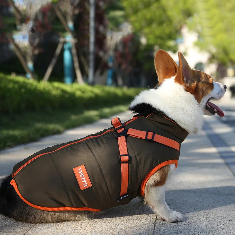 Waterproof Puppy Jacket with Harness – Warm Winter Coat for Small Dogs