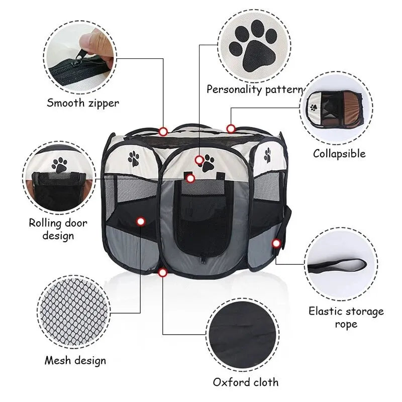 Easy-to-Use Large Pet Tent: Portable, Foldable, Octagonal Design for Outdoor Shelter