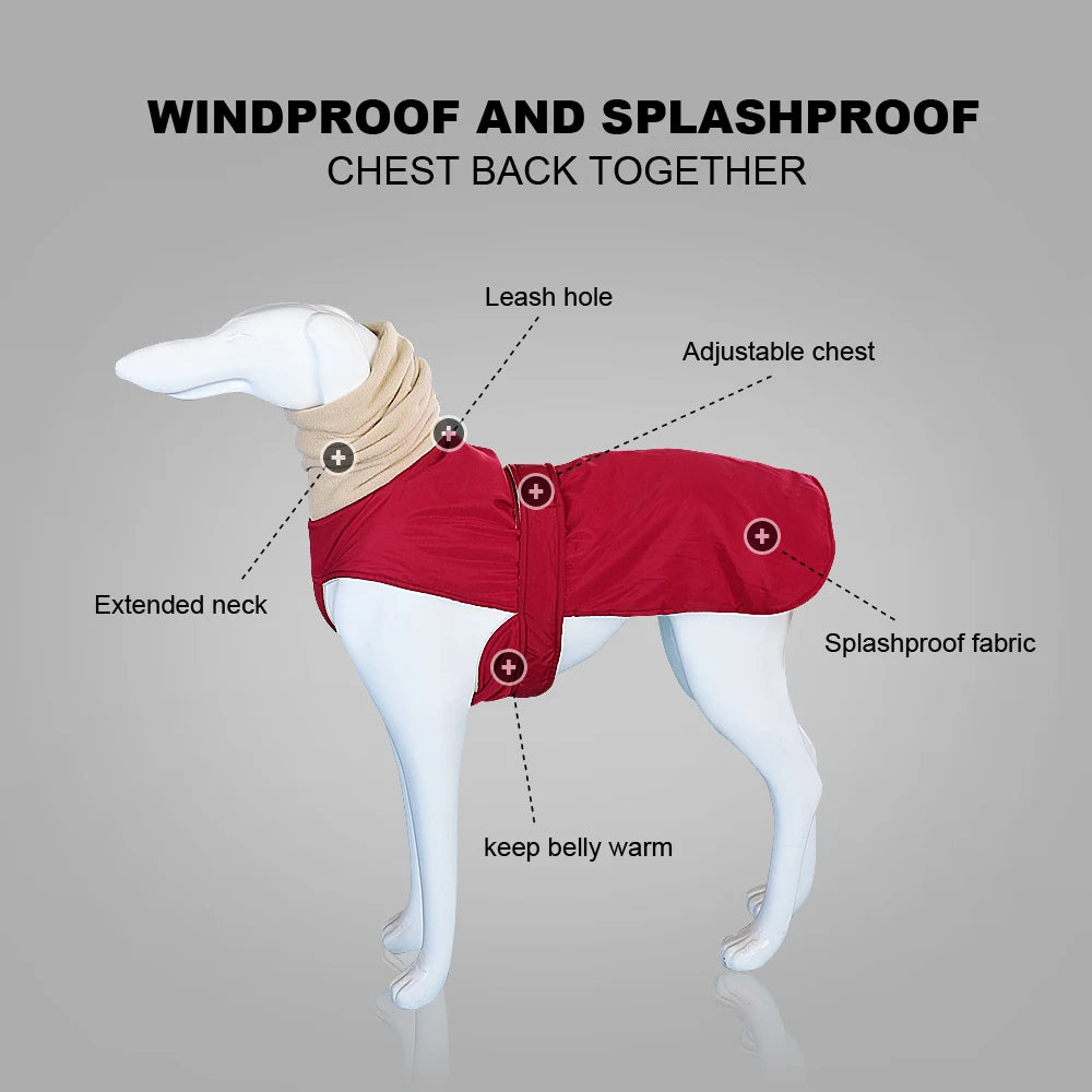 Cosy Waterproof Dog Coat - Warm & Adjustable Jacket for Autumn & Winter, Medium & Large Breeds