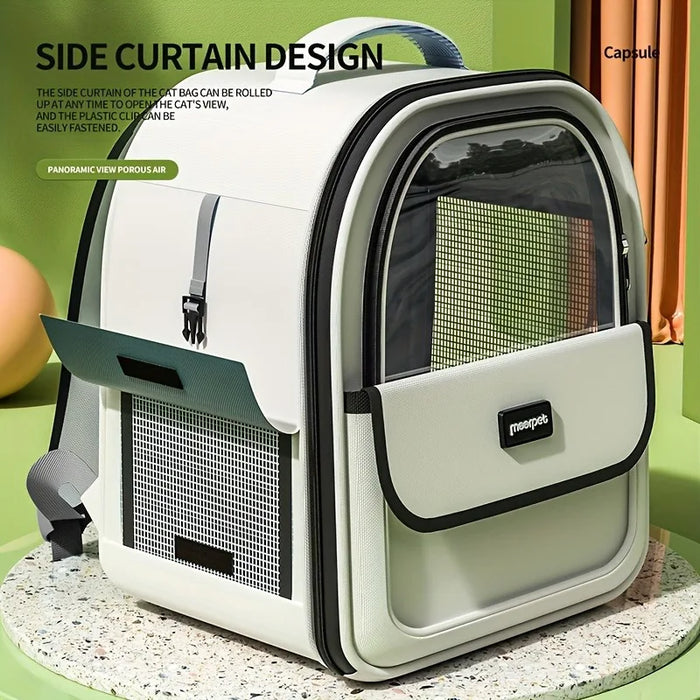 Breathable Cat Carrier Backpack | Space Capsule Design, Clear Bubble Window for Cats & Small Pets