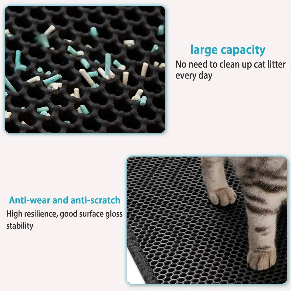 Double Layer Waterproof Cat Litter Mat: Non-Slip, Washable