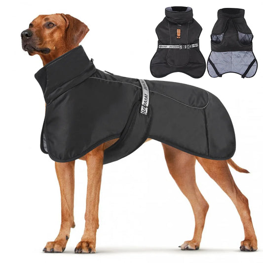 Windproof Winter Dog Jacket for Large Breeds - Warm Coat for Labradors, Golden Retrievers, and Pitbulls