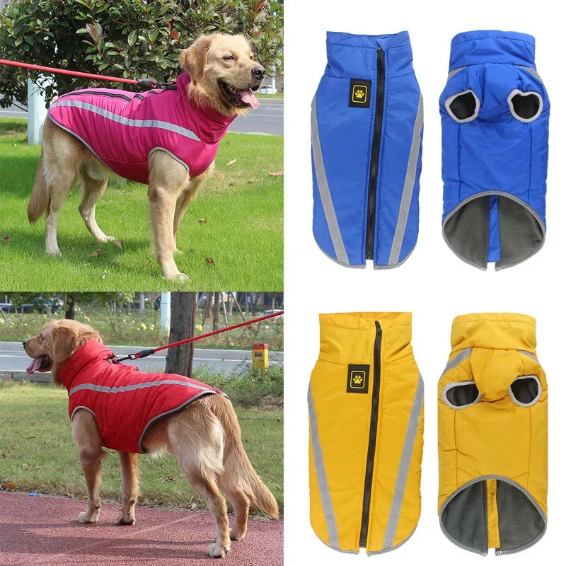 Waterproof Winter Dog Jacket – Warm, Padded & Reflective Coat for Medium to Large Dogs