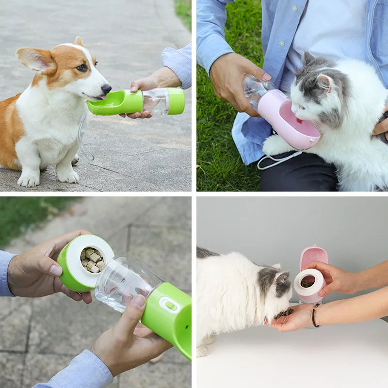 Portable Travel Pet Water and Food Bottle for Cats and Dogs