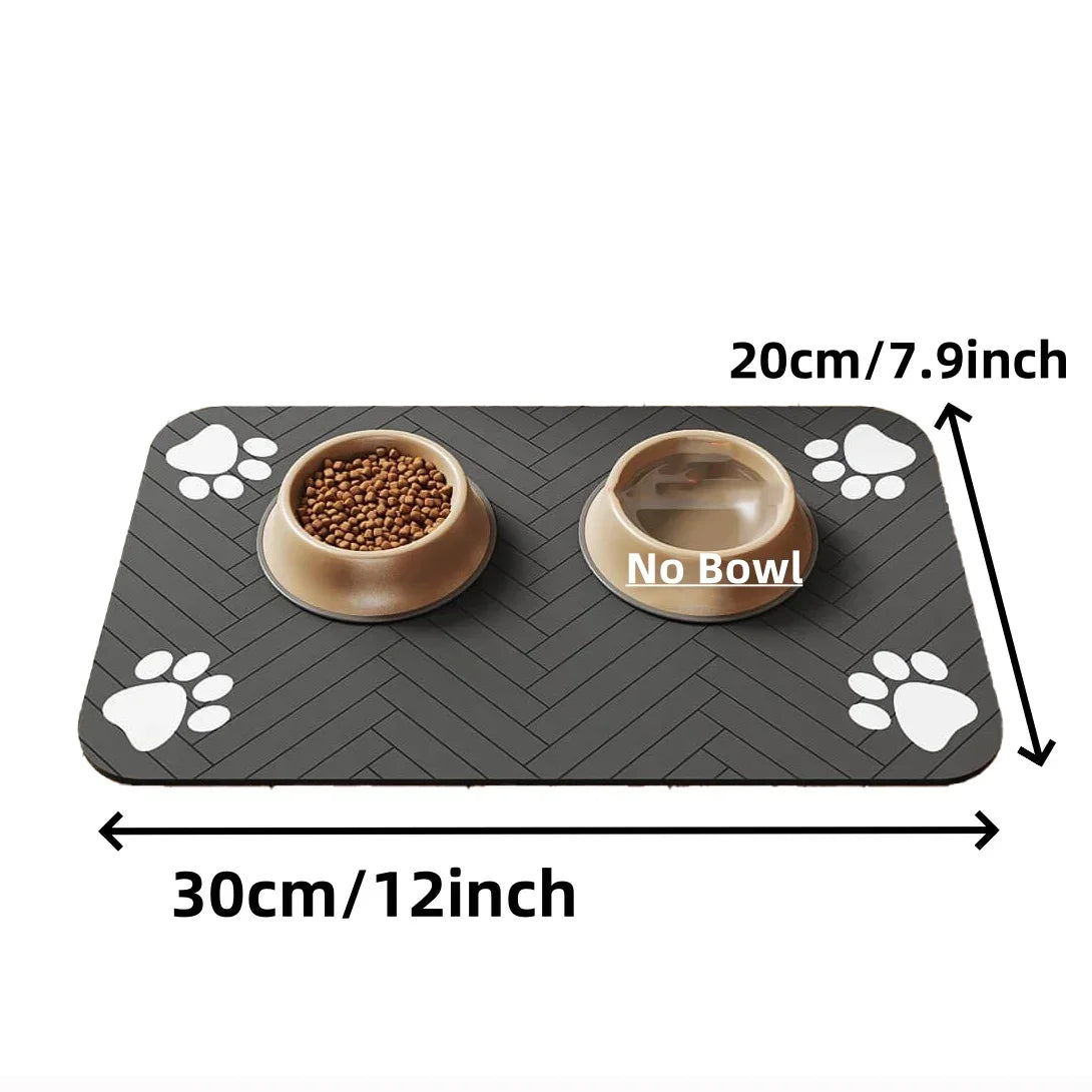 Absorbent Pet Feeding Mat S/M/L – Waterproof Placemat for Dogs & Cats, Quick-Dry Food & Water Bowl Mat with Non-Slip Rubber Backing