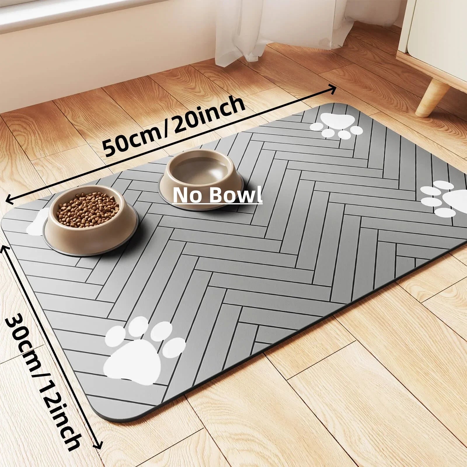 Absorbent Pet Feeding Mat S/M/L – Waterproof Placemat for Dogs & Cats, Quick-Dry Food & Water Bowl Mat with Non-Slip Rubber Backing