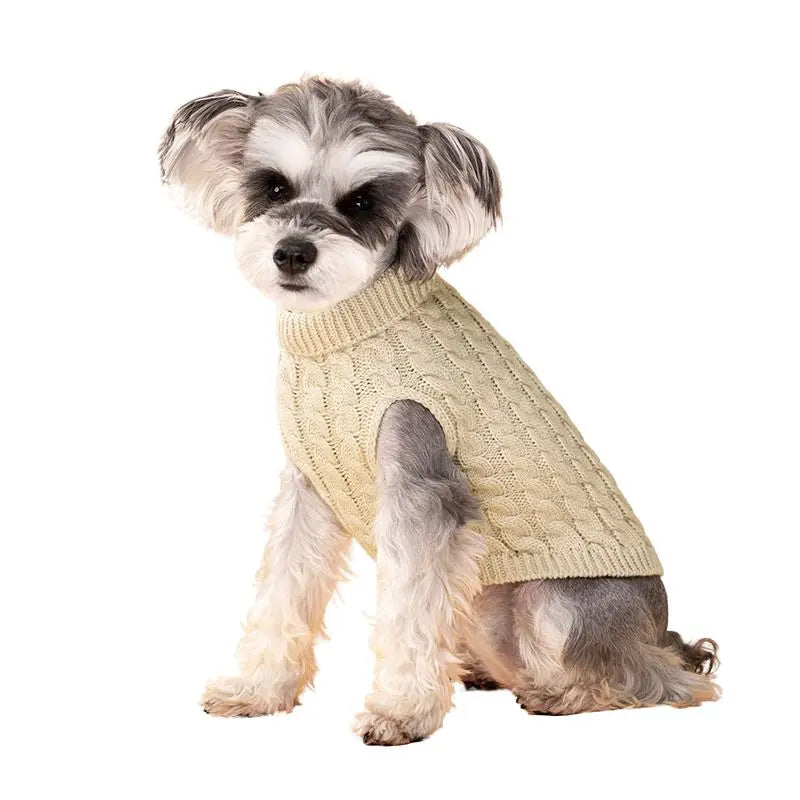 Warm Turtleneck Dog Sweater for Small Dogs – Autumn & Winter Puppy Clothes for Chihuahua, Pug, Schnauzer & More