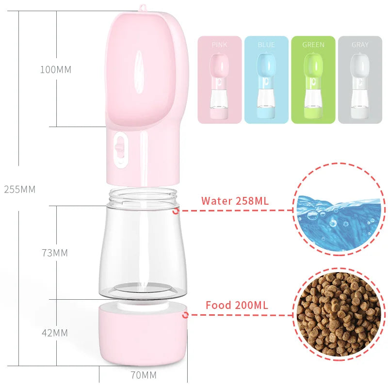 Portable Travel Pet Water and Food Bottle for Cats and Dogs