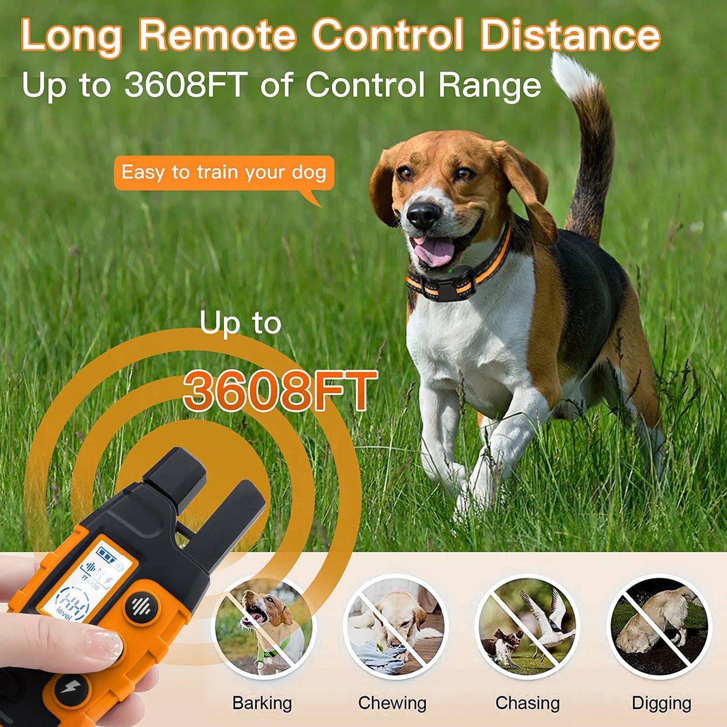 Electric Dog Training Collar – Waterproof & Rechargeable with Remote Control