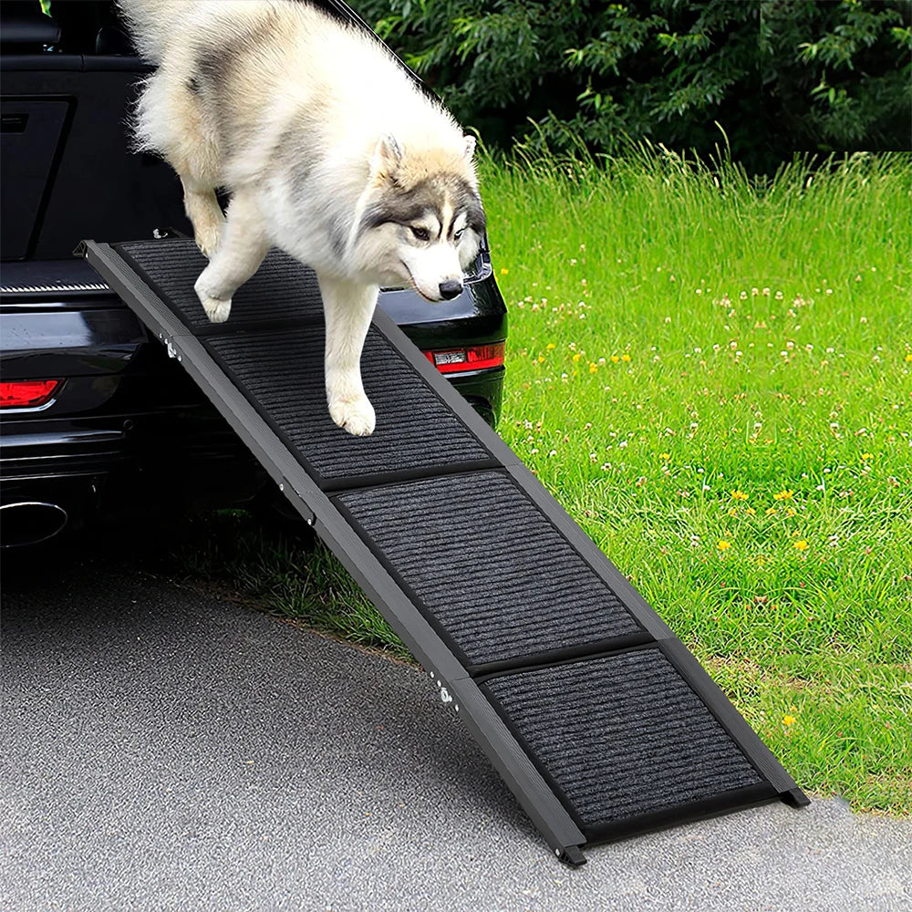 Outdoor Foldable Metal Dog Ramp – Non-Slip Pet Ladder for Cars, SUVs & Utes (160cm x 44cm)