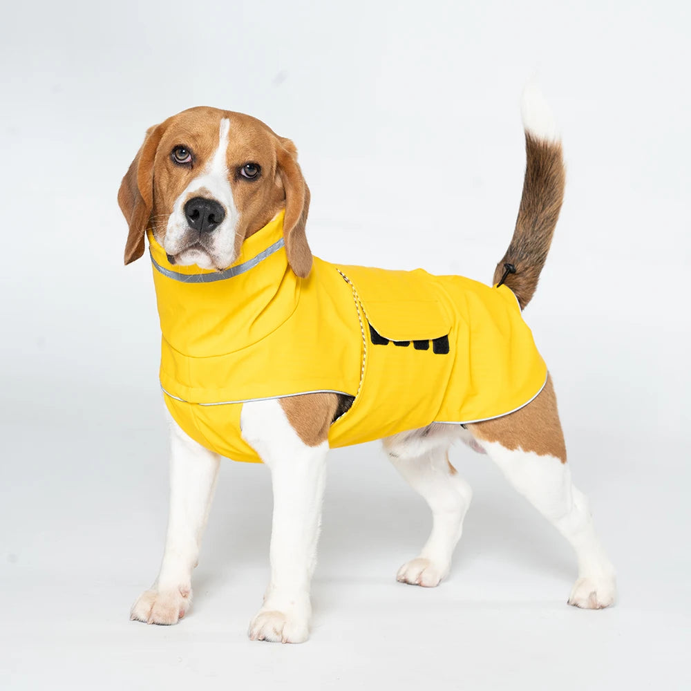 Waterproof Puppy & Dog Raincoat – Lightweight Pet Jacket with Hood, Leash Hole & Reflective Safety Strips
