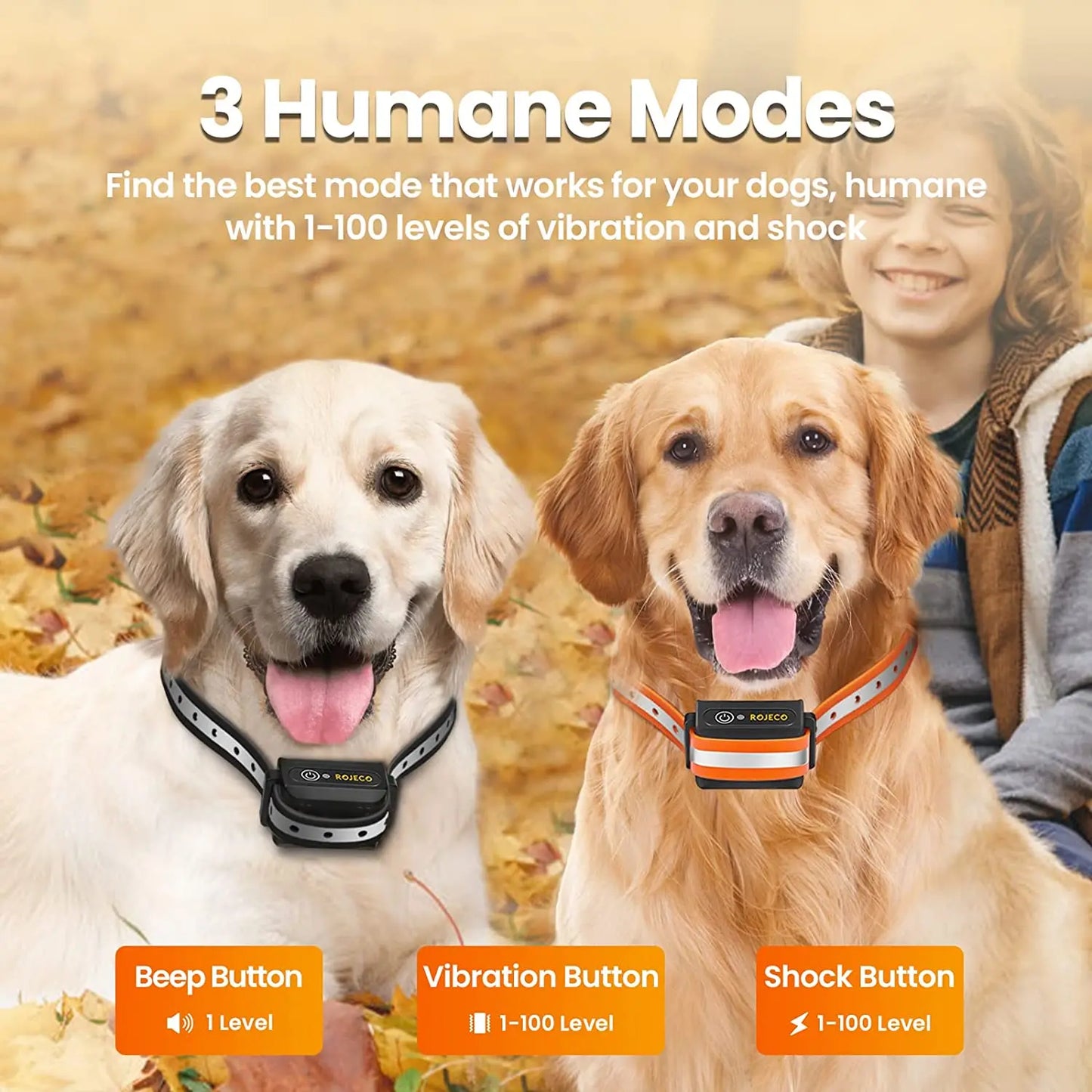 1000m Electric Dog Training Collar - Rechargeable Remote Control Bark & Behaviour Correction System