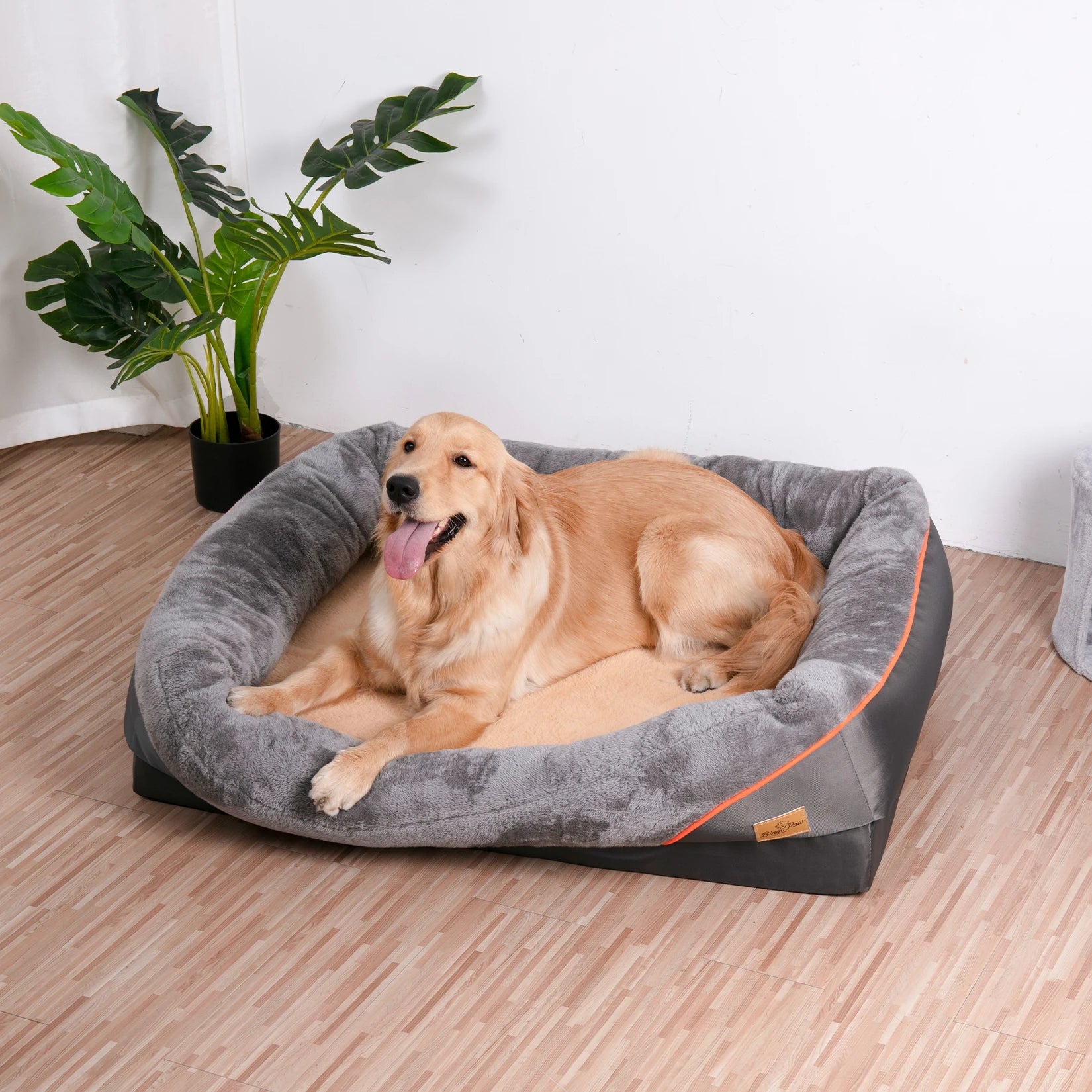 Ultimate Comfort Orthopedic Dog Bed – Foam Mat with Bolster & Removable Cover – L to 3XL