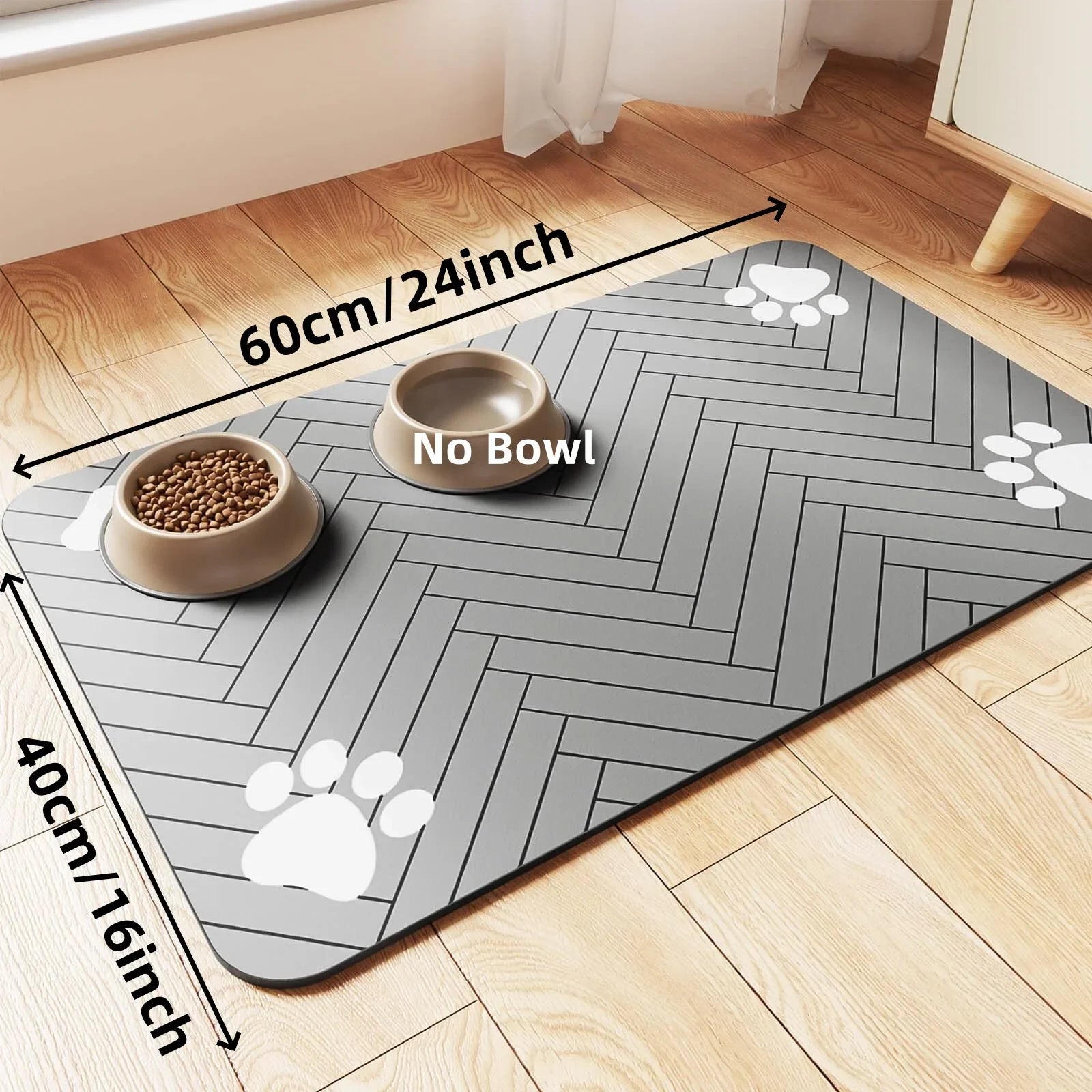 Absorbent Pet Feeding Mat S/M/L – Waterproof Placemat for Dogs & Cats, Quick-Dry Food & Water Bowl Mat with Non-Slip Rubber Backing