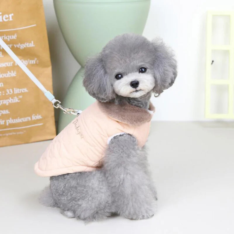 Waterproof Fur Collar Dog Jacket – Cosy Fleece Winter Coat for Small Dogs