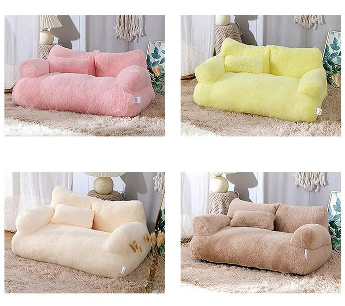 Cozy Plush Cat Bed Sofa – Warm Winter Nest for Cats & Small Dogs | Luxury Pet Bed for Maximum Comfort