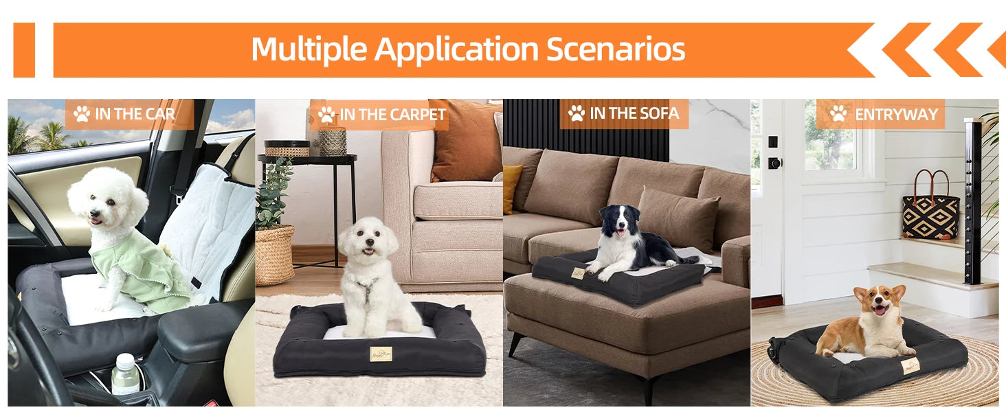 Portable Dog Car Seat Bed – Waterproof Pet Booster Seat with Safety Belt & Travel Cushion