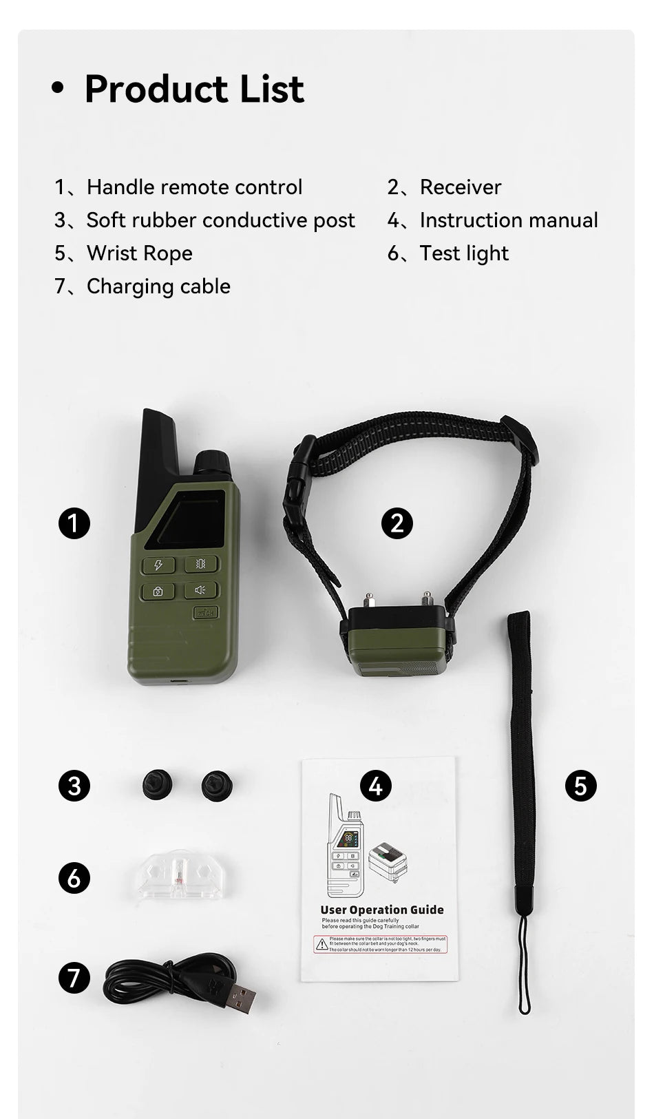 Rechargeable Dog Training Collar – Waterproof Shock, Vibration & Beep Modes with Remote