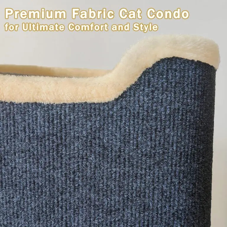 2-Layer Cat House – Rectangular Indoor Cat Cave with Hanging Toy, Cozy Double-Layer Bed for Cats